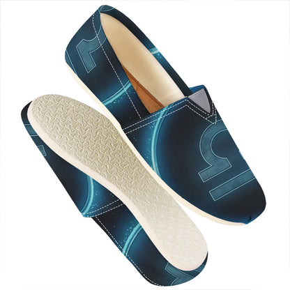 Blue Libra Zodiac Sign Print Casual Shoes