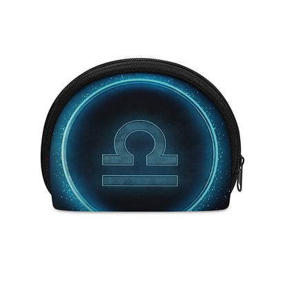 Blue Libra Zodiac Sign Print Coin Purse