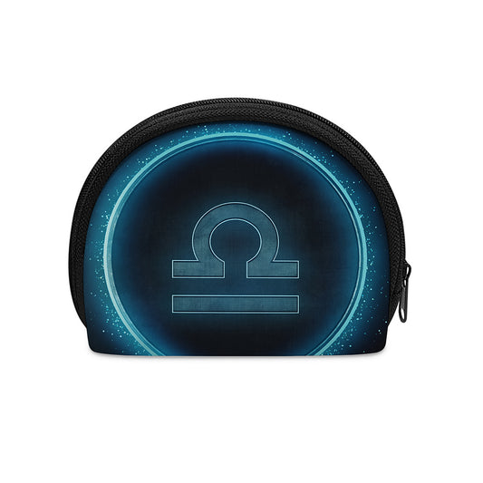 Blue Libra Zodiac Sign Print Coin Purse