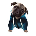 Blue Libra Zodiac Sign Print Dog Zip Up Hoodie