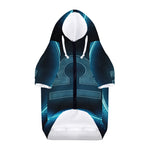 Blue Libra Zodiac Sign Print Dog Zip Up Hoodie