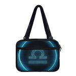 Blue Libra Zodiac Sign Print Double Strap Bible Bag
