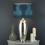 Blue Libra Zodiac Sign Print Drum Lamp Shade