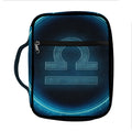 Blue Libra Zodiac Sign Print Front Pocket Bible Bag