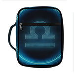 Blue Libra Zodiac Sign Print Front Pocket Bible Bag
