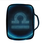 Blue Libra Zodiac Sign Print Front Pocket Bible Bag