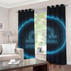 Blue Libra Zodiac Sign Print Grommet Curtains