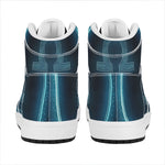 Blue Libra Zodiac Sign Print High Top Leather Sneakers