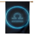 Blue Libra Zodiac Sign Print House Flag