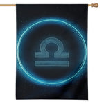 Blue Libra Zodiac Sign Print House Flag