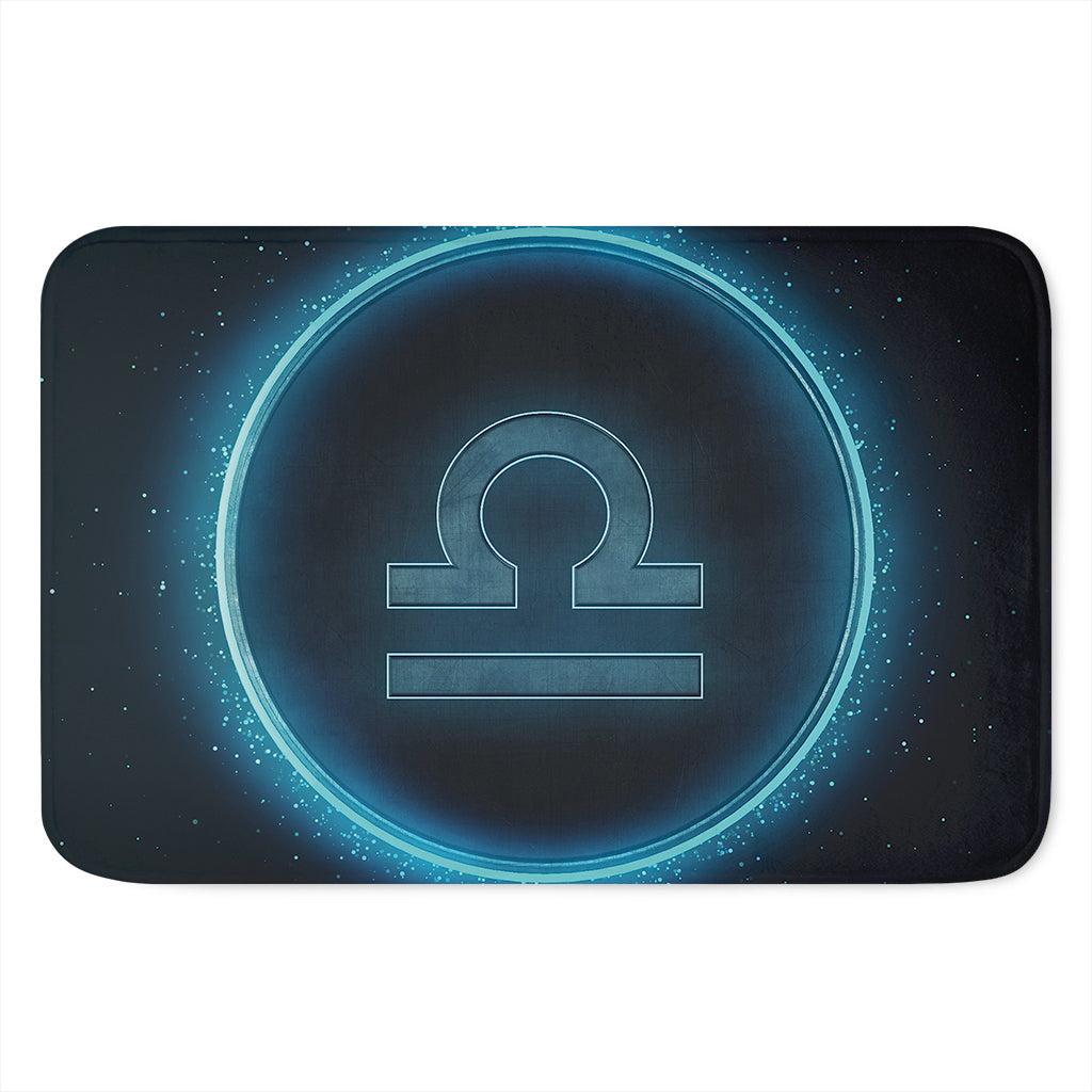 Blue Libra Zodiac Sign Print Indoor Door Mat