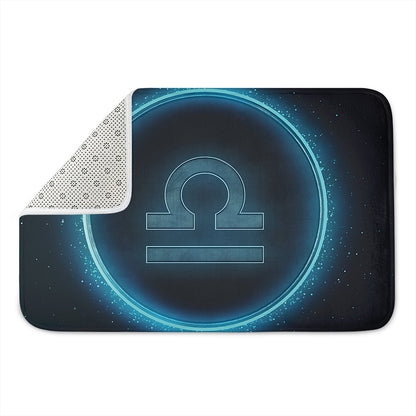 Blue Libra Zodiac Sign Print Indoor Door Mat