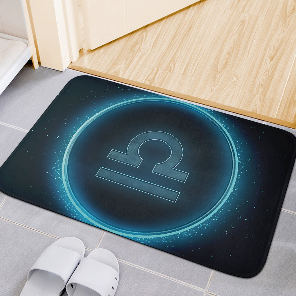 Blue Libra Zodiac Sign Print Indoor Door Mat