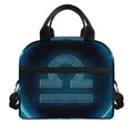 Blue Libra Zodiac Sign Print Insulated Lunch Bag