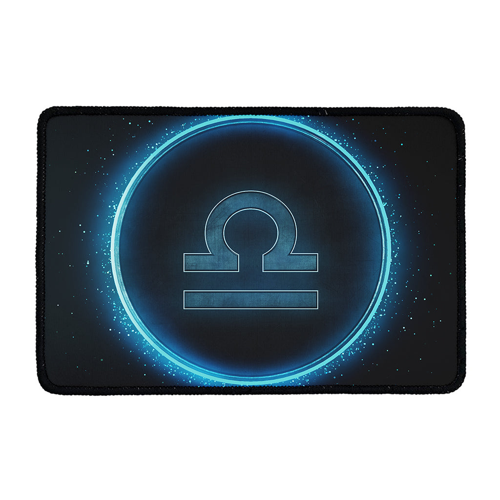 Blue Libra Zodiac Sign Print Kitchen Mat