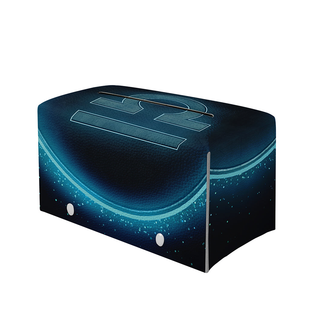 Blue Libra Zodiac Sign Print Leather Tissue Box Cover
