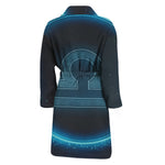 Blue Libra Zodiac Sign Print Men's Bathrobe