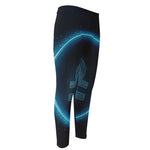 Blue Libra Zodiac Sign Print Men's Compression Pants