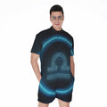 Blue Libra Zodiac Sign Print Men's Romper