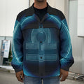 Blue Libra Zodiac Sign Print Men's Shirt Jacket