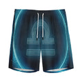 Blue Libra Zodiac Sign Print Men's Athletic Shorts