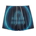 Blue Libra Zodiac Sign Print Mesh Shorts