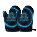 Blue Libra Zodiac Sign Print Oven Mitts