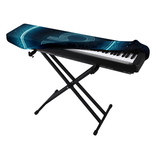 Blue Libra Zodiac Sign Print Piano Keyboard Cover