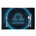 Blue Libra Zodiac Sign Print Placemat