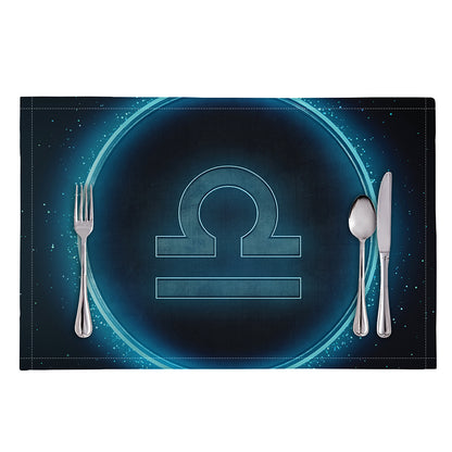 Blue Libra Zodiac Sign Print Placemat