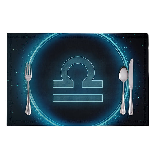 Blue Libra Zodiac Sign Print Placemat