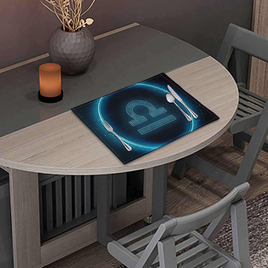 Blue Libra Zodiac Sign Print Placemat