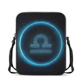 Blue Libra Zodiac Sign Print Rectangular Crossbody Bag