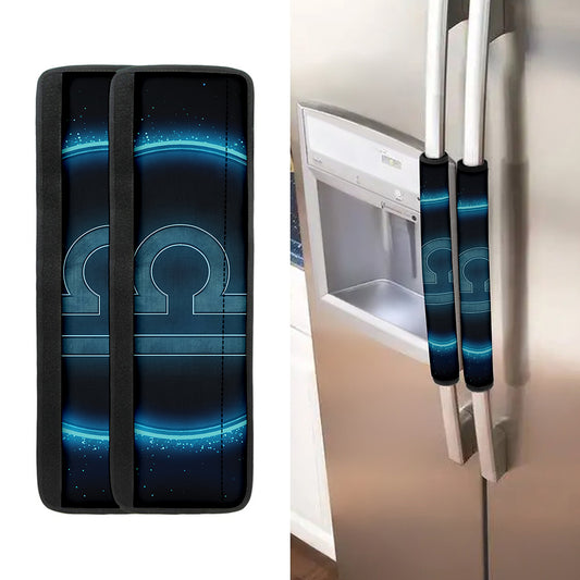 Blue Libra Zodiac Sign Print Refrigerator Handle Covers