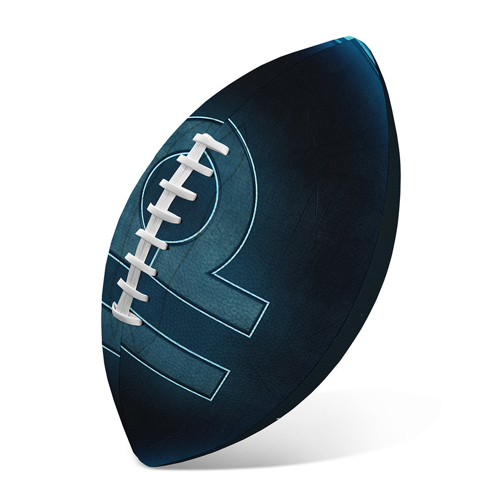 Blue Libra Zodiac Sign Print Rugby Ball