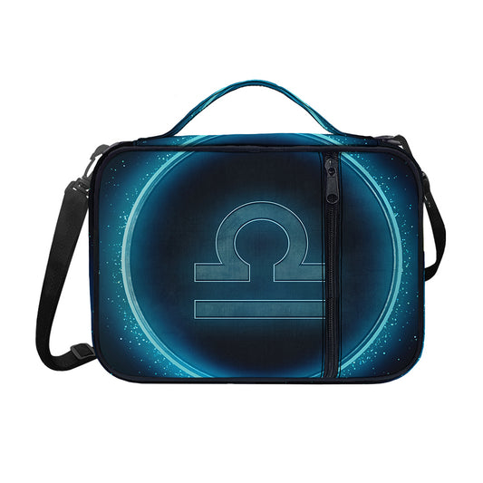 Blue Libra Zodiac Sign Print Shoulder Strap Bible Bag