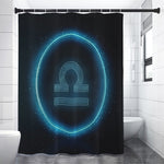 Blue Libra Zodiac Sign Print Shower Curtain