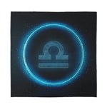 Blue Libra Zodiac Sign Print Silk Bandana