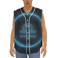Blue Libra Zodiac Sign Print Sleeveless Baseball Jersey