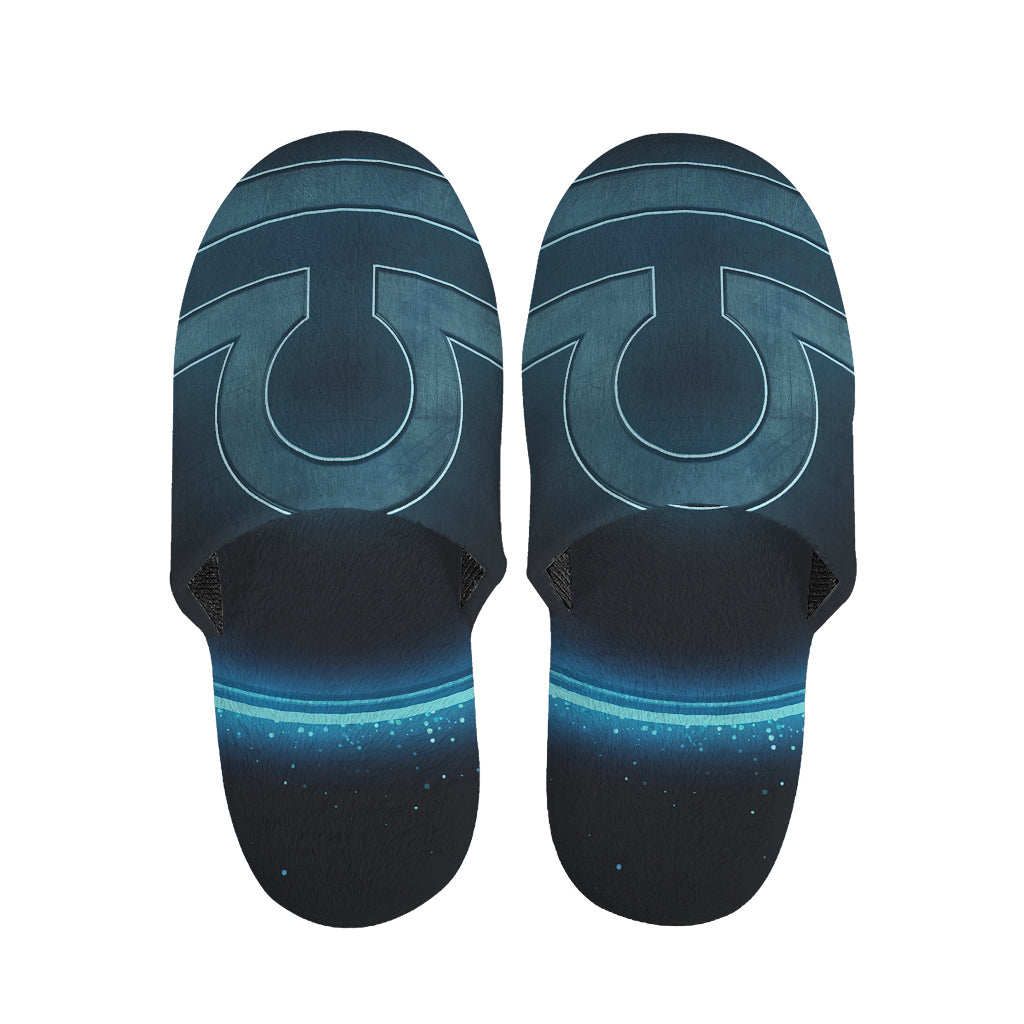 Blue Libra Zodiac Sign Print Slippers