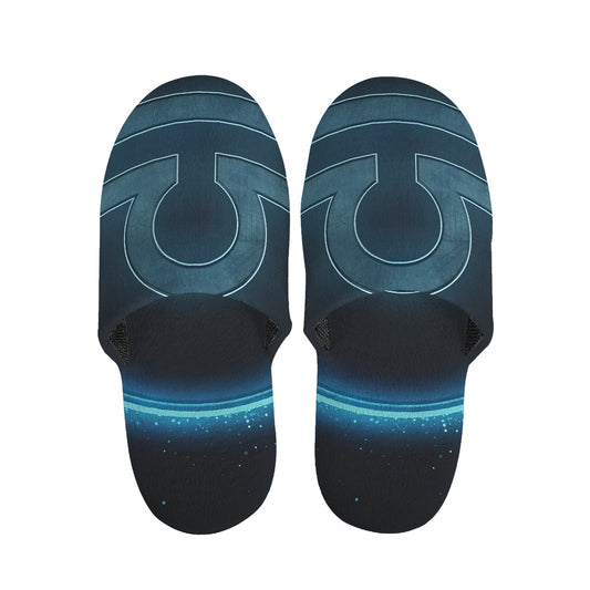 Blue Libra Zodiac Sign Print Slippers