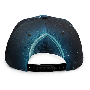 Blue Libra Zodiac Sign Print Snapback Cap