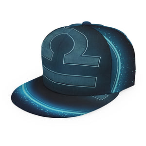 Blue Libra Zodiac Sign Print Snapback Cap