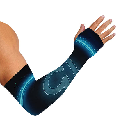 Blue Libra Zodiac Sign Print Sun Protection Arm Sleeves