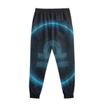 Blue Libra Zodiac Sign Print Sweatpants