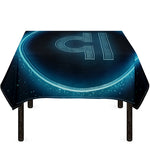 Blue Libra Zodiac Sign Print Tablecloth