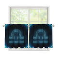 Blue Libra Zodiac Sign Print Tier Curtains