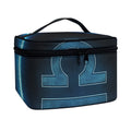 Blue Libra Zodiac Sign Print Travel Makeup Bag