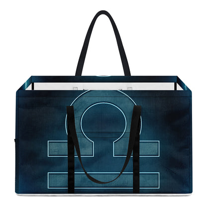 Blue Libra Zodiac Sign Print Utility Tote Bag