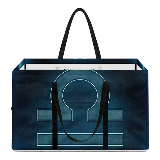 Blue Libra Zodiac Sign Print Utility Tote Bag
